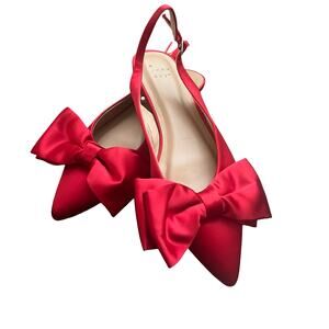 A NEW DAY Shelby Bow Slingback Ballet Flats Red 7.5